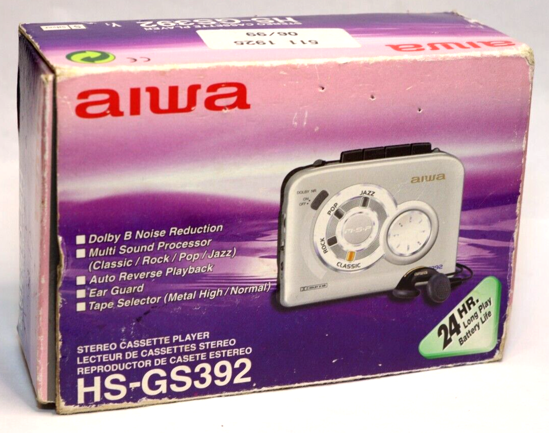 REFURBISHED - Aiwa Cassette Player HS-GS392 In Box - (Fully Operational) SN: 509EC92Q0197