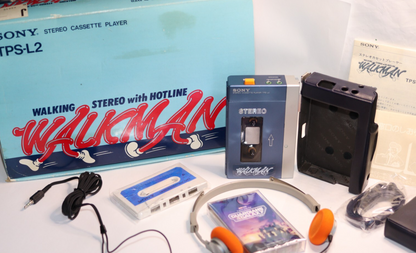 REFURBISHED - Sony Walkman Cassette Player Sony TPS-L2, Including Accessories in Original box. Rare Japanese Version Serial matched - (Fully Operational) Serial No: 62646