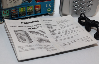 REFURBISHED - Panasonic Radio/Cassette Player RQ-E27V - In Original Box , Headphones and Documents. Serial Number: BD1JA008262 - (Fully Operational)