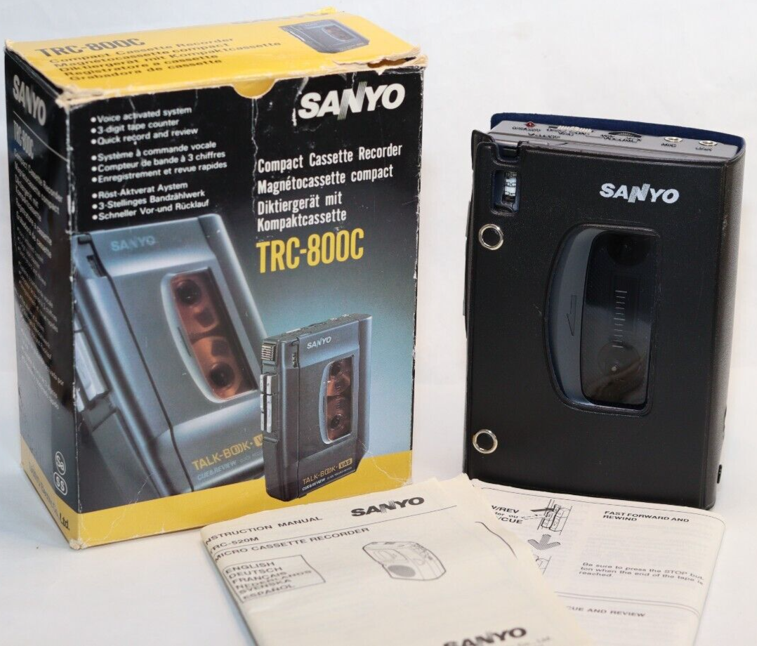 REFURBISHED - Sanyo Cassette-Recorder TRC-800C Boxed inc Case and Documents - SN: N5300077 - (Fully Operational)