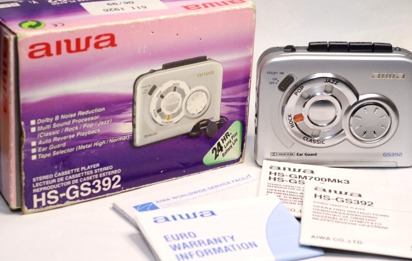 REFURBISHED - Aiwa Cassette Player HS-GS392 In Box - (Fully Operational) SN: 509EC92Q0197