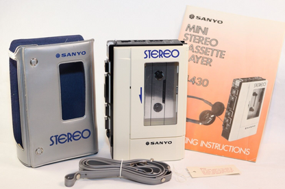 REFURBISHED - Sanyo Cassette Player M4430 - Serial Matched Boxed With Case ,Shoulder Strap and Instructions - (Fully Operational) Serial No: 14503554