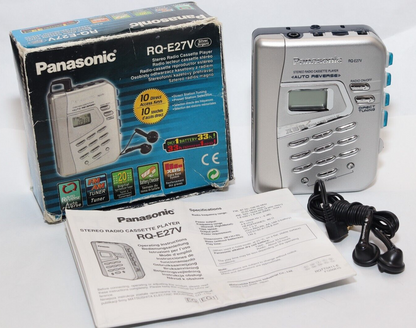 REFURBISHED - Panasonic Radio/Cassette Player RQ-E27V - In Original Box , Headphones and Documents. Serial Number: BD1JA008262 - (Fully Operational)